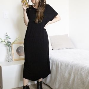 Oak + Fort Soft Ribbed T-Shirt Maxi Midi Dress XS